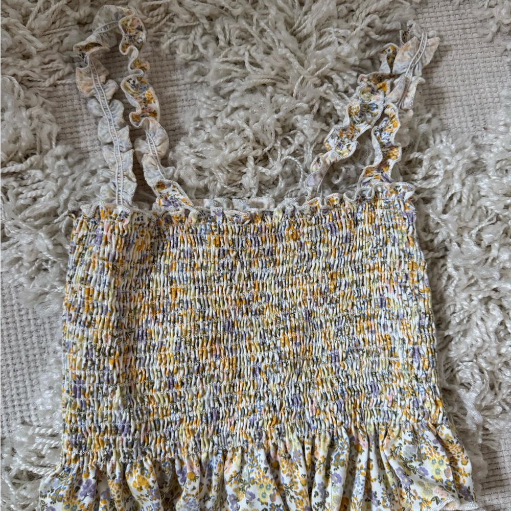 3/$30 FLASH SALE - Lulu's Cropped Floral Top with Yellow & Lavender Accents